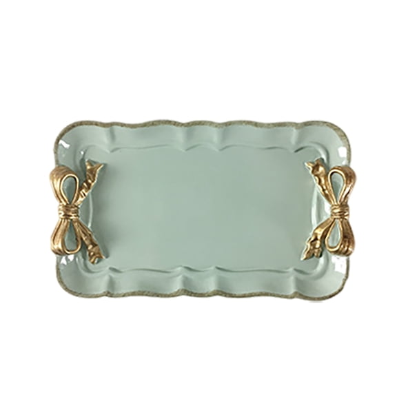 XINGAG Jewelry Tray, Tray with Bow Knot, Trinket Dish for Rings, Earrings, Necklaces, Keys and Perfume Storage Decor Gift for Women