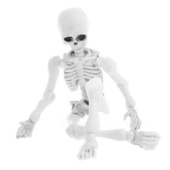 XINGAG Mini Skeleton Figurine, Posable Halloween Skeleton, Movable Arms and Legs, Anatomy Teaching Tool for Desk Display