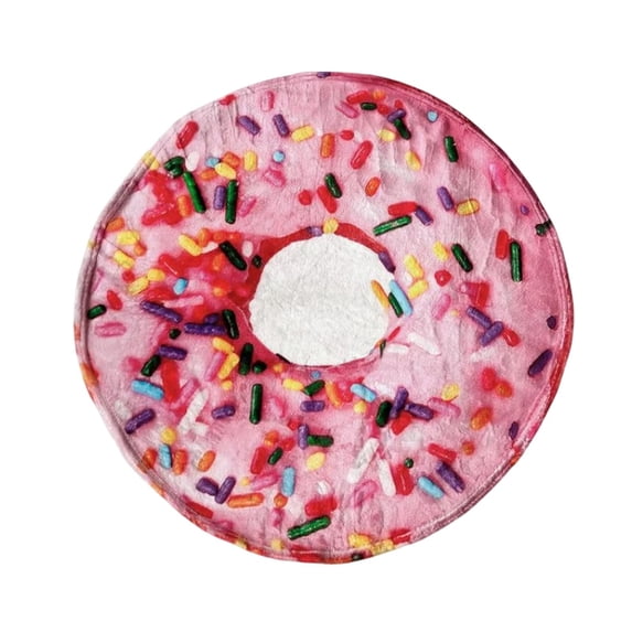 XINGAG Novelty Pink Sprinkle Donut Shaped Blanket, Funny Realistic Food Warm Throw Blanket, Soft Cozy Blanket for Sofa Bed,Unique Gift for Family Friends