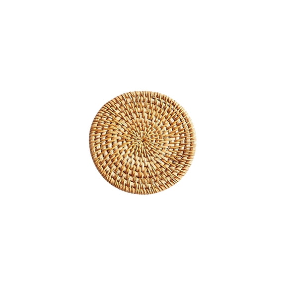 XINGAG Round Rattan Coaster, Braided Trivet, Heat Resistant Mat, Wicker Cup Base Pad, Suitable for Coffee Tea Tableware, Farmhouse Decor, Housewarming Wedding and Holiday Gift Scenes