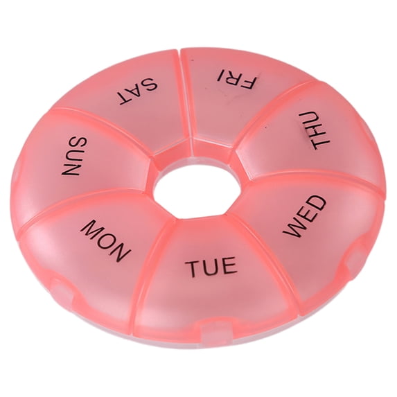 XINGAG Round Weekly Pill Organizer, Travel Pill Container 7 Day, Portable Travel Storage Case for Vitamin Supplement Fish Oil