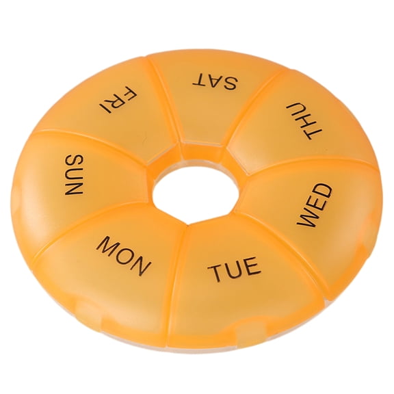 XINGAG Round Weekly Pill Organizer, Travel Pill Container 7 Day, Portable Travel Storage Case for Vitamin Supplement Fish Oil