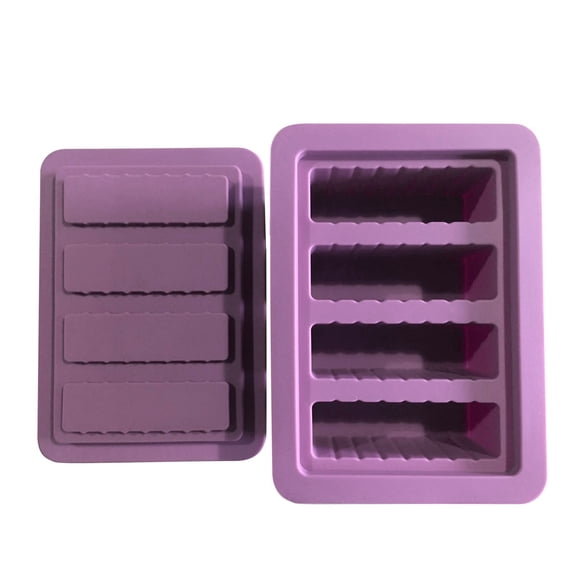 XINGAG Silicone Butter Mold with Lid, 4 Cavity Butter Mold Tray, Butter Stick Storage Container for Making Herb Butter Candles Baking Cookies-Smart Kitchen Gadget