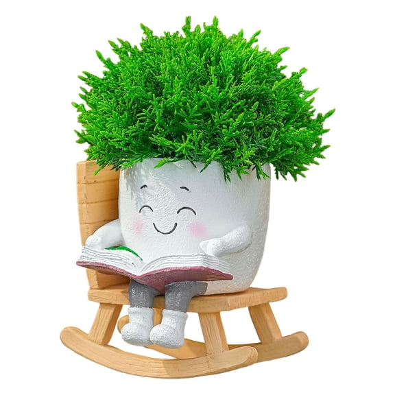 XINGAG Face Hanging Planter, Rocking Planter Pot, Flower Pot for String of Pearls Cactus Plants, Indoor Outdoor Home Garden Decor, Ideal Birthday Gift for Lovers