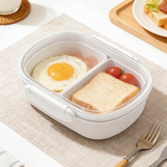 XINGAG Storage Boxes 3 Compartment Snack Containers 7x5.2x1.9Inch Small Reusable Removable Snack Pack With Clear Airtight Lids Divided Food Storage Containers For Mini Fridge White 490 Ml Organizer