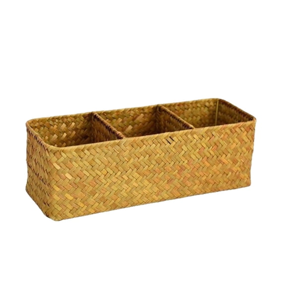 XINGAG Storage Boxes Storage With 3 Handwoven Wicker Bathroom Storage Toilet Paper Organizer For Shelves Kitchen Bathroom 1-Pack Home Organizer Container