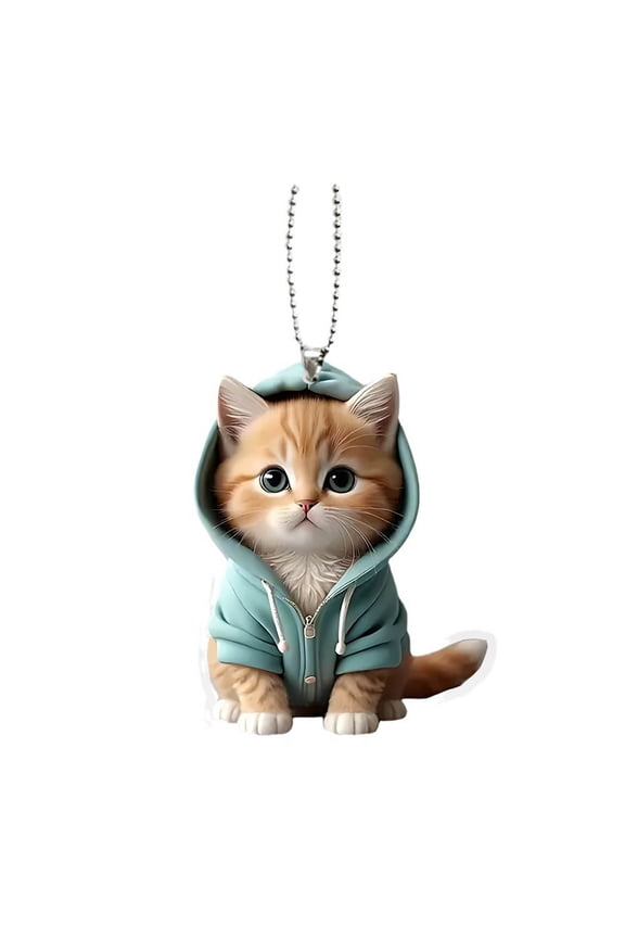 Sweater Cat Key Chains Pendant, Keychain Car Rearview Mirror Hanging Ornament, Automotive Interior Pendant, Car Cat Decor, Window Wall Hangings Home Decoration