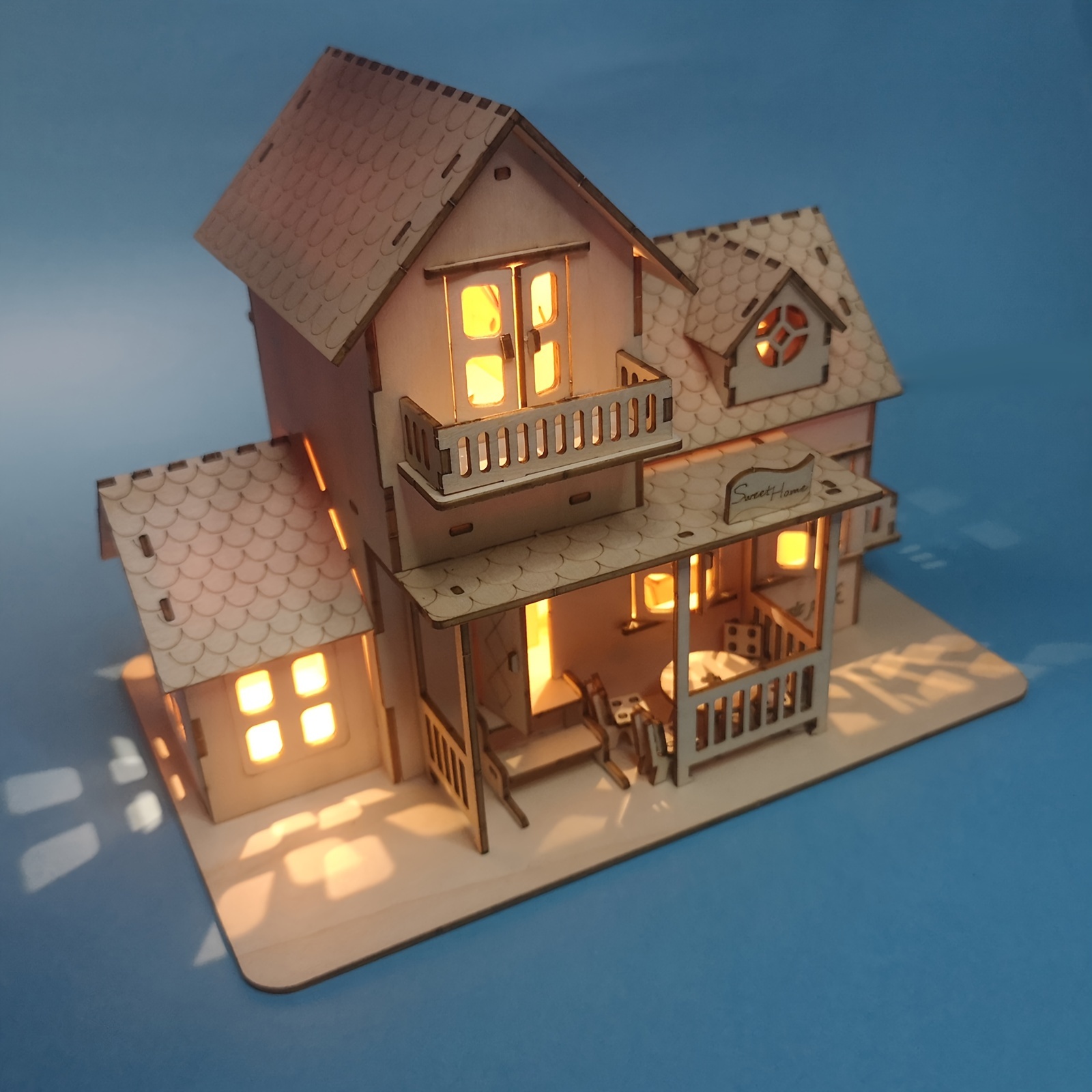 XINGJIU 3D Wooden Puzzle Music Box Hands Craft Miniature Dollhouse Kits