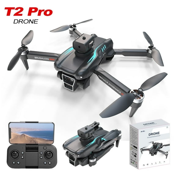 XINGLUKE T2 Drone with 4K Camera, Wifi FPV RC Quadcopter, Foldable Drone for Kids & Adults, 2 Batteries, Black