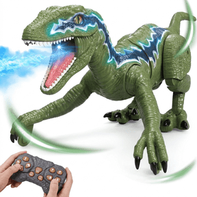 XINGLUKE Remote Control Dinosaur Toys for Kids, Walking Robot RC T-Rex Toys for Boys Girls 3+ Years Old, Green