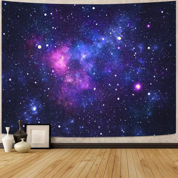 XINGTU Blacklight Galaxy Universe Space Tapestry, UV Reactive Starry Night Sky Mysterious Nebula Stars Ceiling tapestries for Bedroom Backdrop Wall Decor 6080 inch