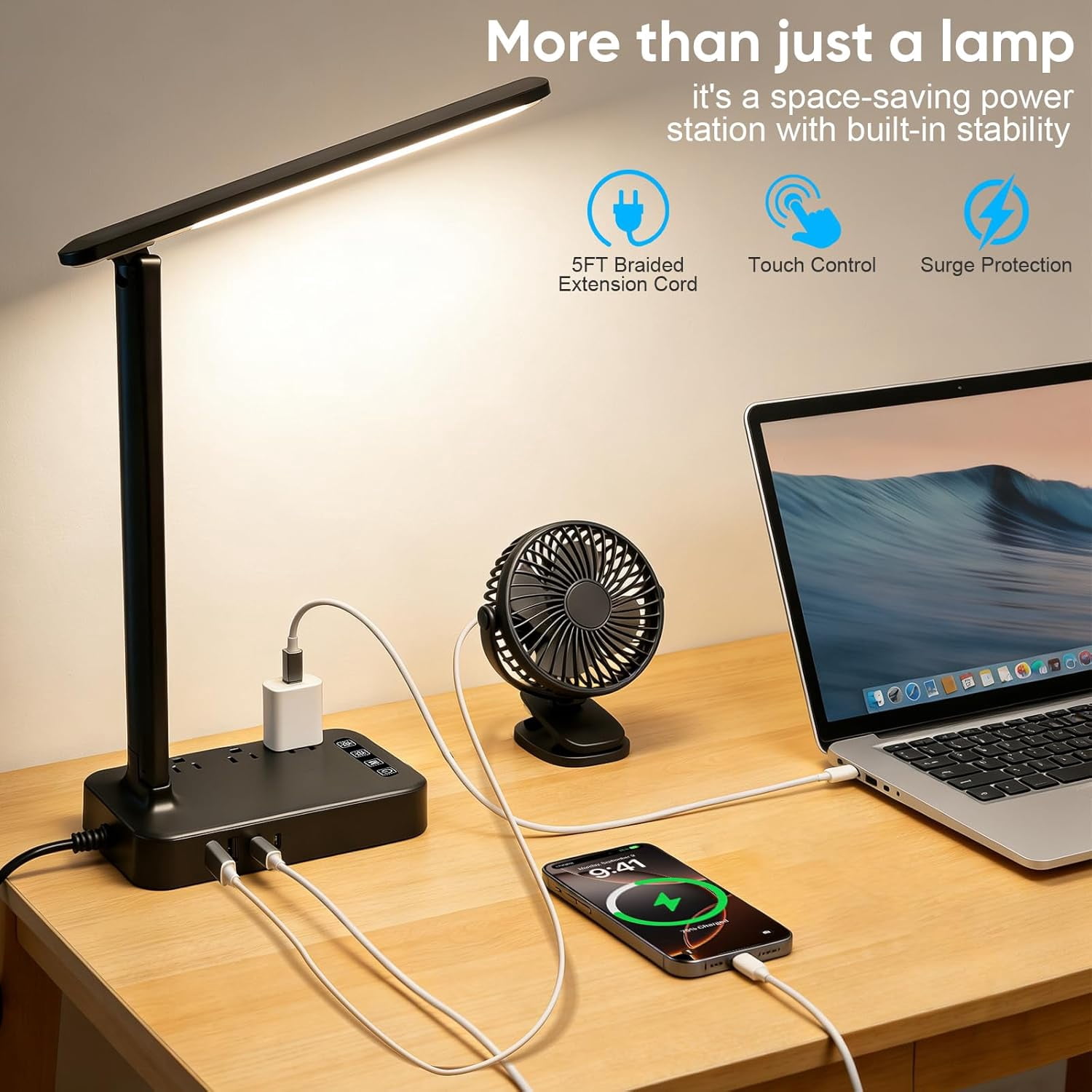 Led Task Strip Lighting XINGTU LED Desk Lamp with Power Strip, 3 AC Outlets & 4 USB Ports (2 ...