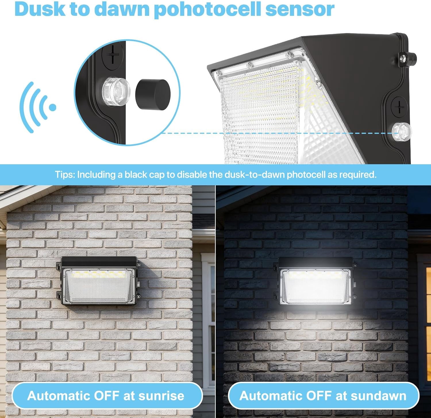 Security Flashes XINGTU LED Wall Pack Light: 150W Security Wall Lights with Dusk-to-Dawn ...