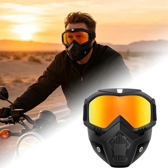 XINGXIANG - 19cm Multi-Purpose Face Mask with Clear Lens, Anti-Scratch Protective Goggles Mask, Windproof Dustproof Mask for Motorcycling and Hiking (D)