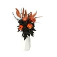 thumbnail image 1 of XINGXIANG 55cm Yellow Pumpkin & Feather Arrangement - Halloween Flowers with Black Roses and Leaves, Dramatic Fall Centerpiece for Large Spaces,Halloween Floral Picks Decorations, 1 of 5