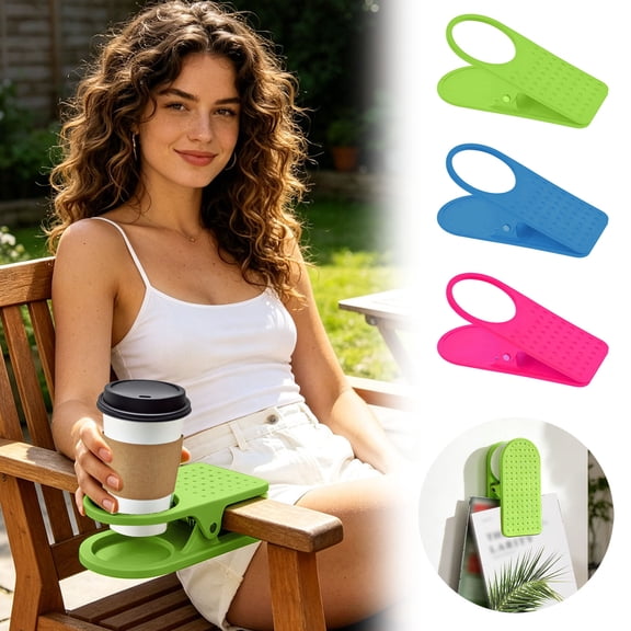 XINGXIANG - 6.3inch Desk Cup Holder, 1pc Clip-On Drink Holder with Anti-Slip Design, for Tables, Couches, Bedside Tables (L)