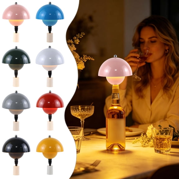 XINGXIANG - 7.5in Touch Control LED Wine Bottle Lamp, 3 Color Dimmable USB Rechargeable Bottle Light, Portable Ambient Decor Lamp for Bedroom Bedside, Dining Room, Bar & Camping (Yellow)