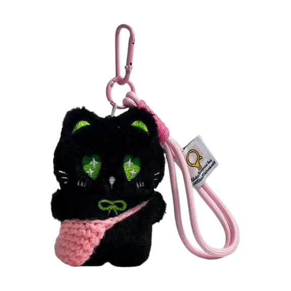XINGXIANG Cat Plush Keychain,Cute Keychains,Funny Animal Keyring Charm for Women,Kids ,Car Key Handbag Purse Backpack Decor and Birthday Gift(Pink)