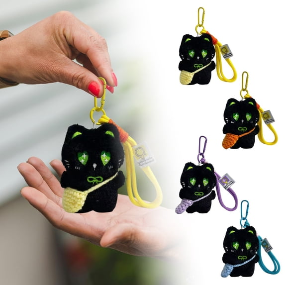 XINGXIANG Cat Plush Keychain,Cute Keychains,Funny Animal Keyring Charm for Women,Kids ,Car Key Handbag Purse Backpack Decor and Birthday Gift(Yellow)