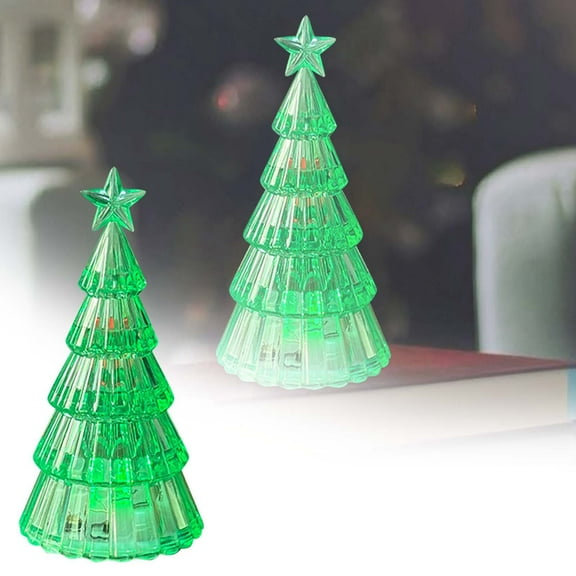 XINGXIANG Christmas Tree Night Light, USB Rechargeable LED Table Lamp with Warm White Glow, Portable Holiday Decor for Bedroom Nursery Indoor Festive Atmosphere(L)