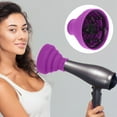 thumbnail image 1 of XINGXIANG Diffuser Hair Dryer Curly Hair, Silicone Diffuser Attachment Universal Hair Dryer Diffuser Portable Travel Folding Hair Blow Dryer Diffuser Hairdryer(Purple), 1 of 7