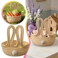 thumbnail image 1 of XINGXIANG Easter Basket Bunny Shaped Storage Basket, Rope Woven Organizer Basket for Keys, Jewelry, Small Items, Cute Holiday Desktop Catchall, Festive Home Decor(Brown), 1 of 7
