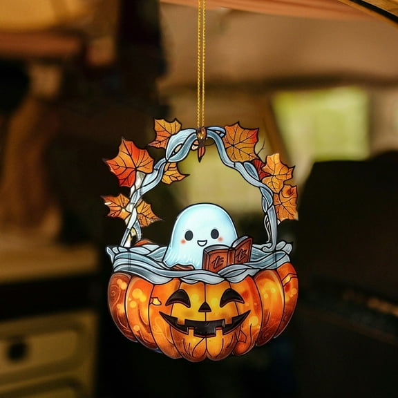XINGXIANG Halloween Acrylic Pendants - 2D Flat Hanging Ornaments for Window Door Wall Party Decor, Indoor Outdoor Halloween Decorations