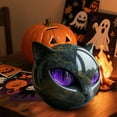 thumbnail image 1 of XINGXIANG Halloween Decorations Black Cat Figurine - Resin Decorative Kitty Sculpture, Purple-Eyed Edition, Elegant Home Ornament 3.14in, 1 of 7