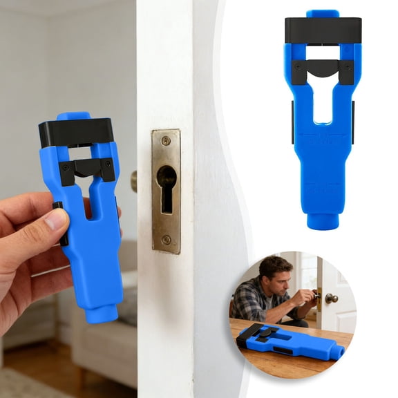 XINGXIANG Heavy Duty ABS Door Latches Cutting Guide For Alignment In 1~3/4" And 1~3/8" Door Installation Projects ABS Latches Tool(Blue)