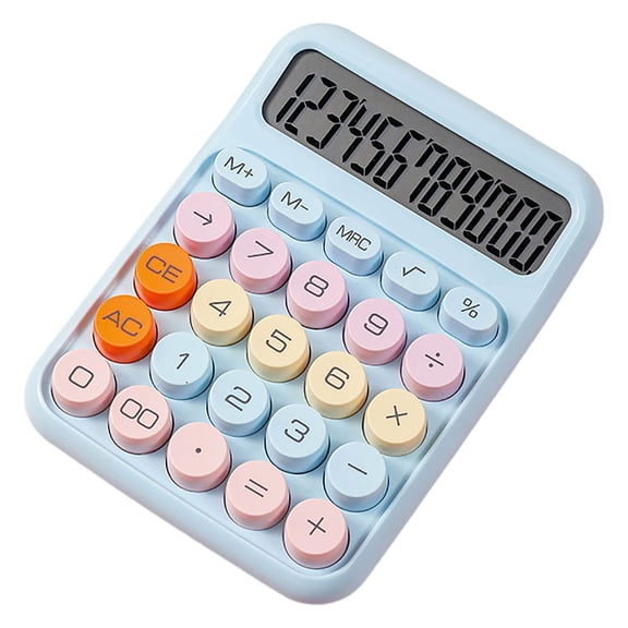 XINGXIANG Mechanical Switch Calculator with Big Buttons, Calculators Desktop, 12 Digits, Large LCD Display, Desk Calculator, Cute Pink Calculators for Teachers Students Basic Office (Pink)