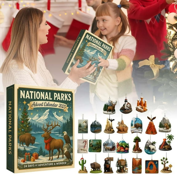 XINGXIANG National Parks Advent Calendar 2025, 24 Days Christmas Countdown Calendar with 24 legendary landscapes and wildlife, Countdown Surprise Gifts for explorers, and nature lovers