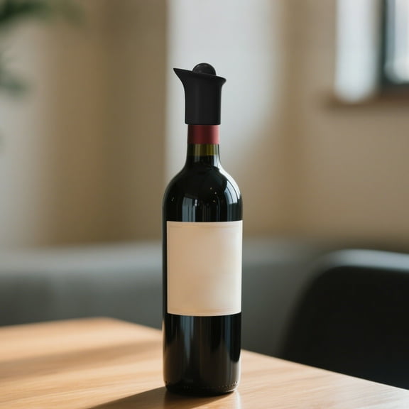 XINGXIANG Reusable Silicone Stopper, Leak Proof Seal for Champagne & Sparkling Bottles, Preserves Carbonation & Freshness, Airtight Beverage Saver for Party Home Use (Black)