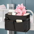 thumbnail image 1 of XINGXIANG Upgraded Bedside Hanging Storage Bag Caddy, Book Phone Magazine Holder, Pocket Nightstand Organizer Basket, Ideal for Headboards Bunk Beds Dorm Rooms(Black), 1 of 4