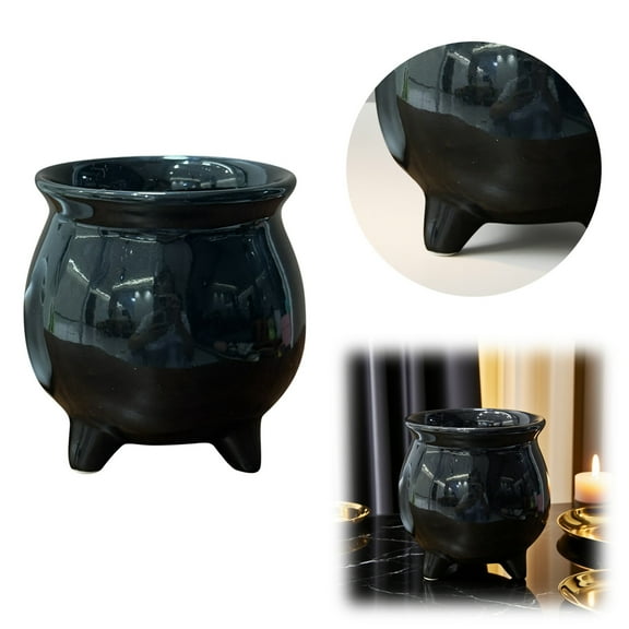XINGXIANG Witch Cauldron Halloween Mug Without Handles Enchanting Ceramic Brewing Cup for Halloween Party Witch Themed Decor and Daily Coffee Drinking