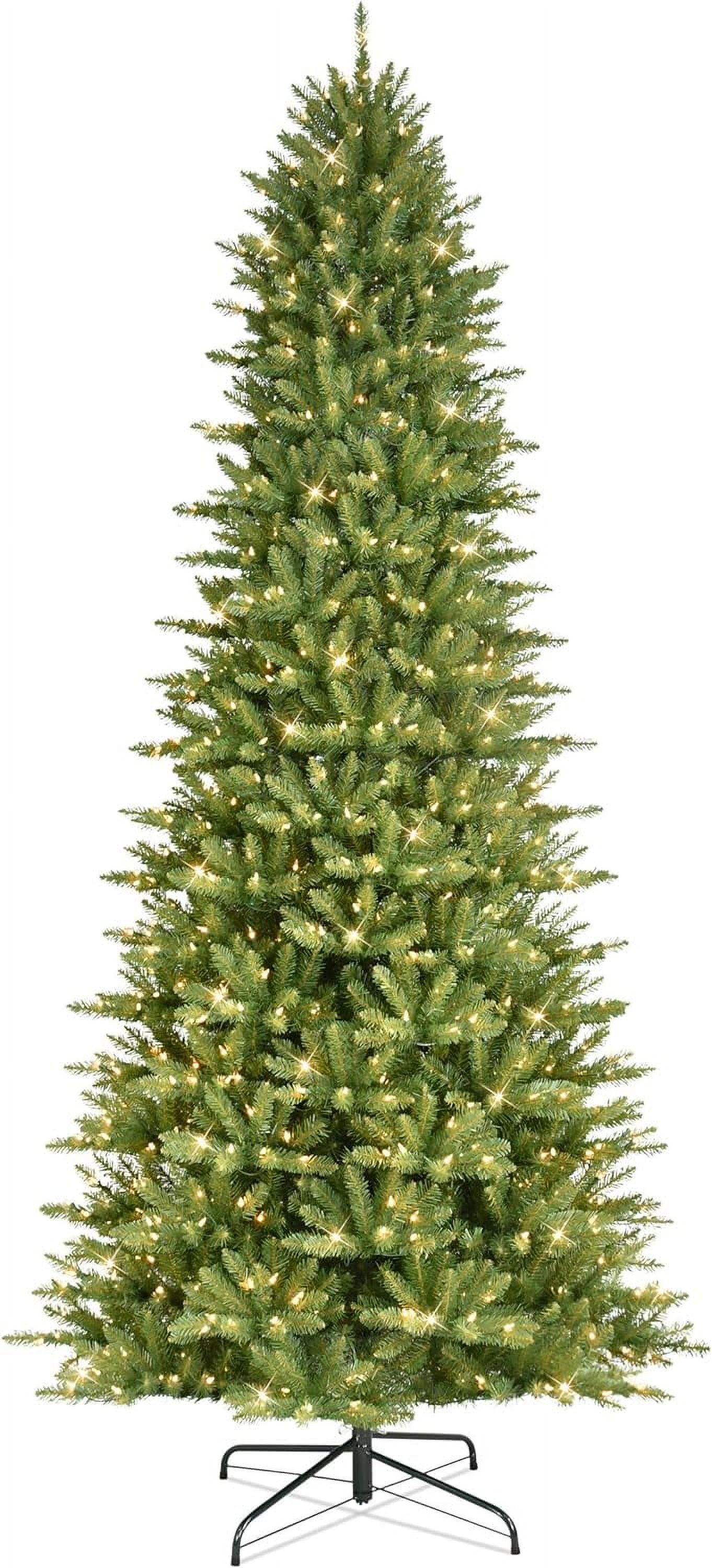 10-Foot Pre-Lit Green Slim Fraser Fir Christmas Tree with Clear Lights