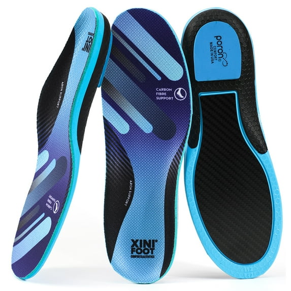 XINIFOOT Performance Insoles Carbon Fiber Shoe Insoles for Men and Women with Ergonomic Orthotic Arch Support and Heel Shock Absorbing Cushion for Running, Sneaker Insoles, Injury Protection