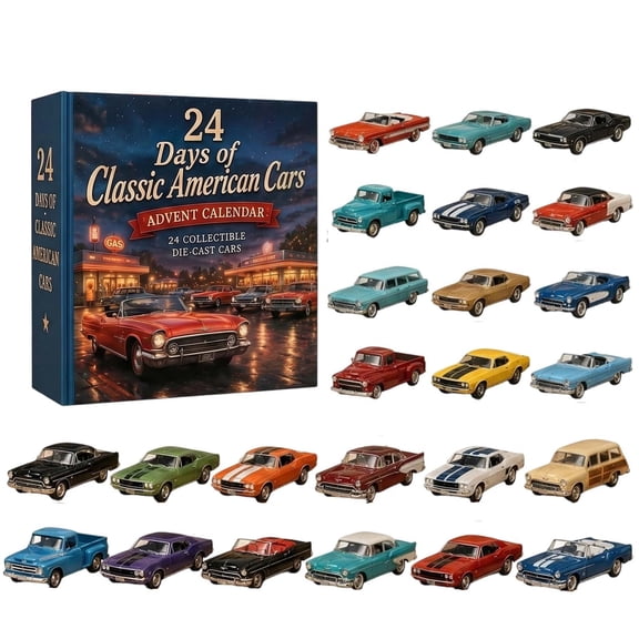 XINJIADZ - 24 Days Of Classic American Cars Advent Calendar, 2D Acrylic