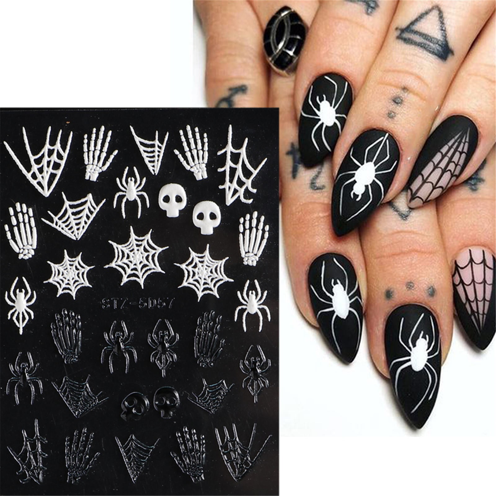 XINJINGDI Halloween Nail Stickers 3D Scary Scary Wound Scar Bloody Self