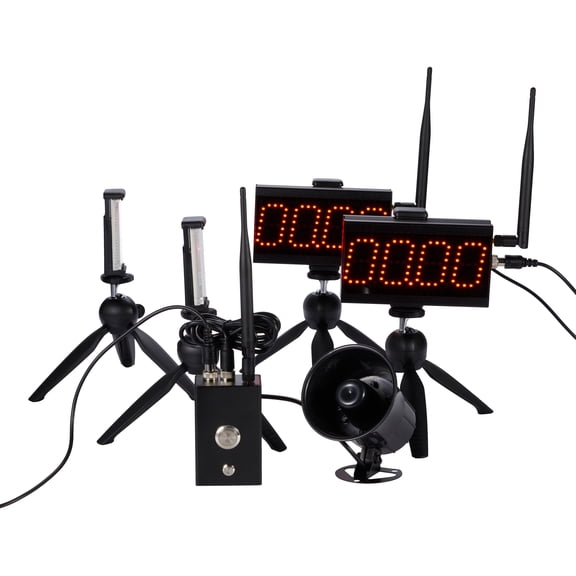 XINJINHO CS-003 Wireless Laser Timing System with Dual LED Displays and Remote Start Box, Portable Start-to-Finish or Dual-Finish Timer for Running, Cycling, Racing and Sports Training