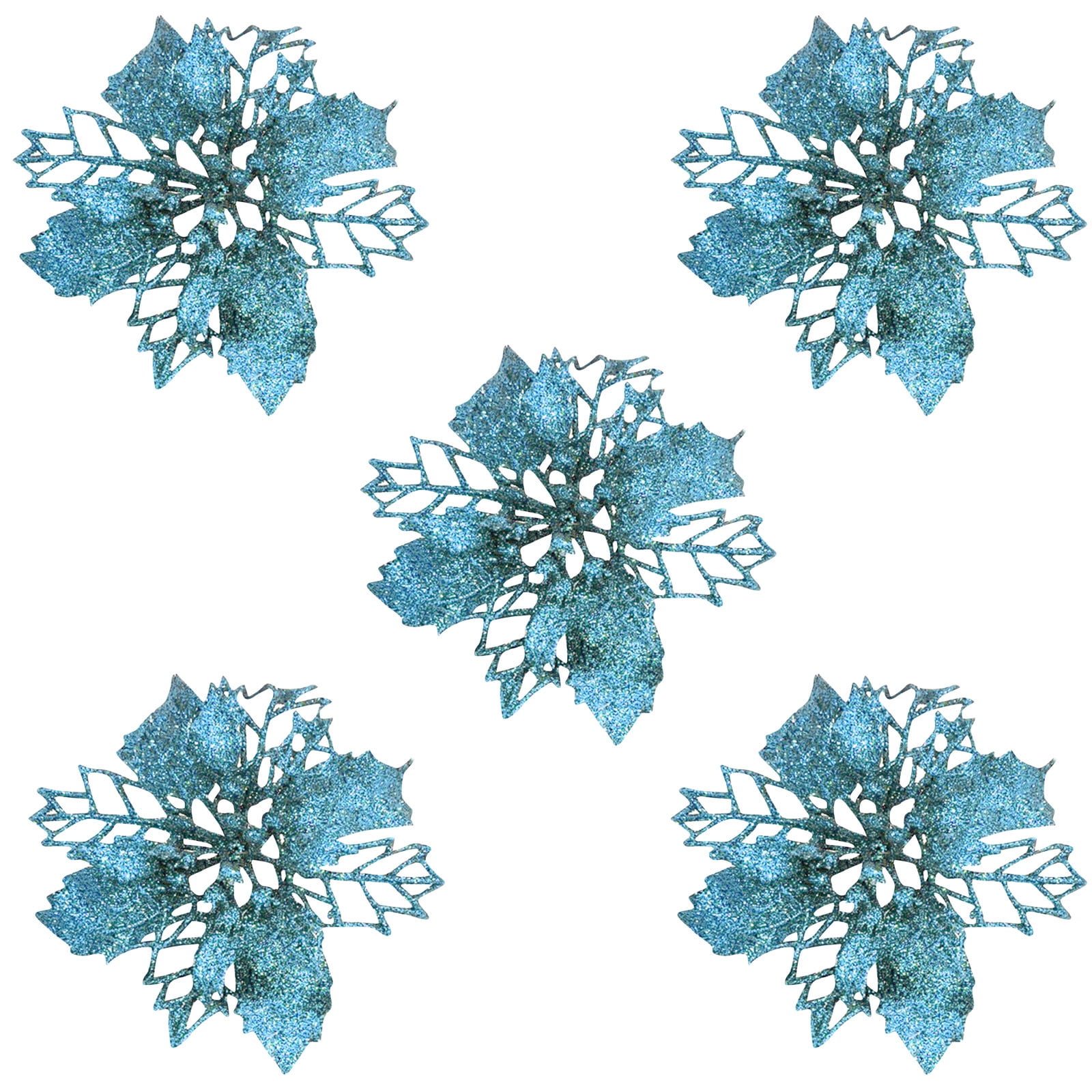 XINKAIRUN Christmas Light Blue Decorative Flowers, Christmas Tree Ornaments Christmas Simulation