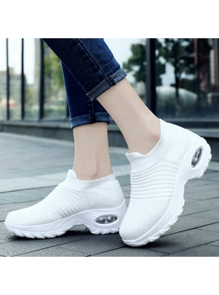 THATXUAOV Womens Platform Sneakers White Tennis Shoes
