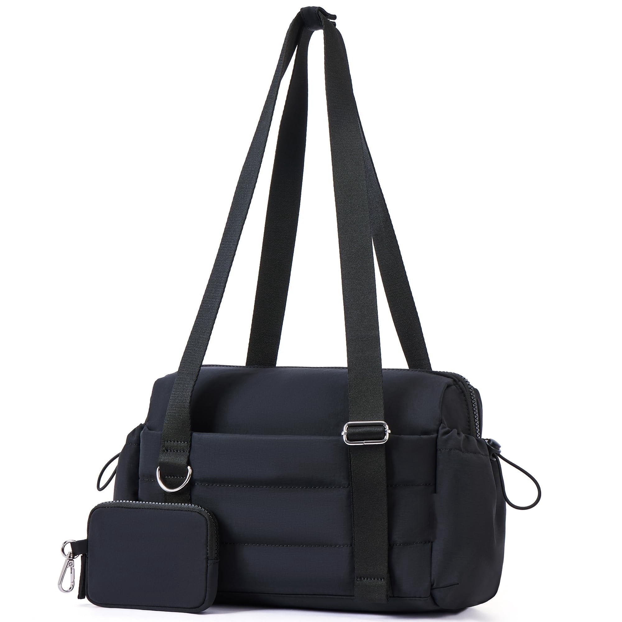 XINLANER Mini Gym Bag for Women, Small Gym Tote Bag Puffy Quilted Sports Duffel Bag with Wet Compartment and Coin Purse Duffel Bags Dance Yoga Workout Bag