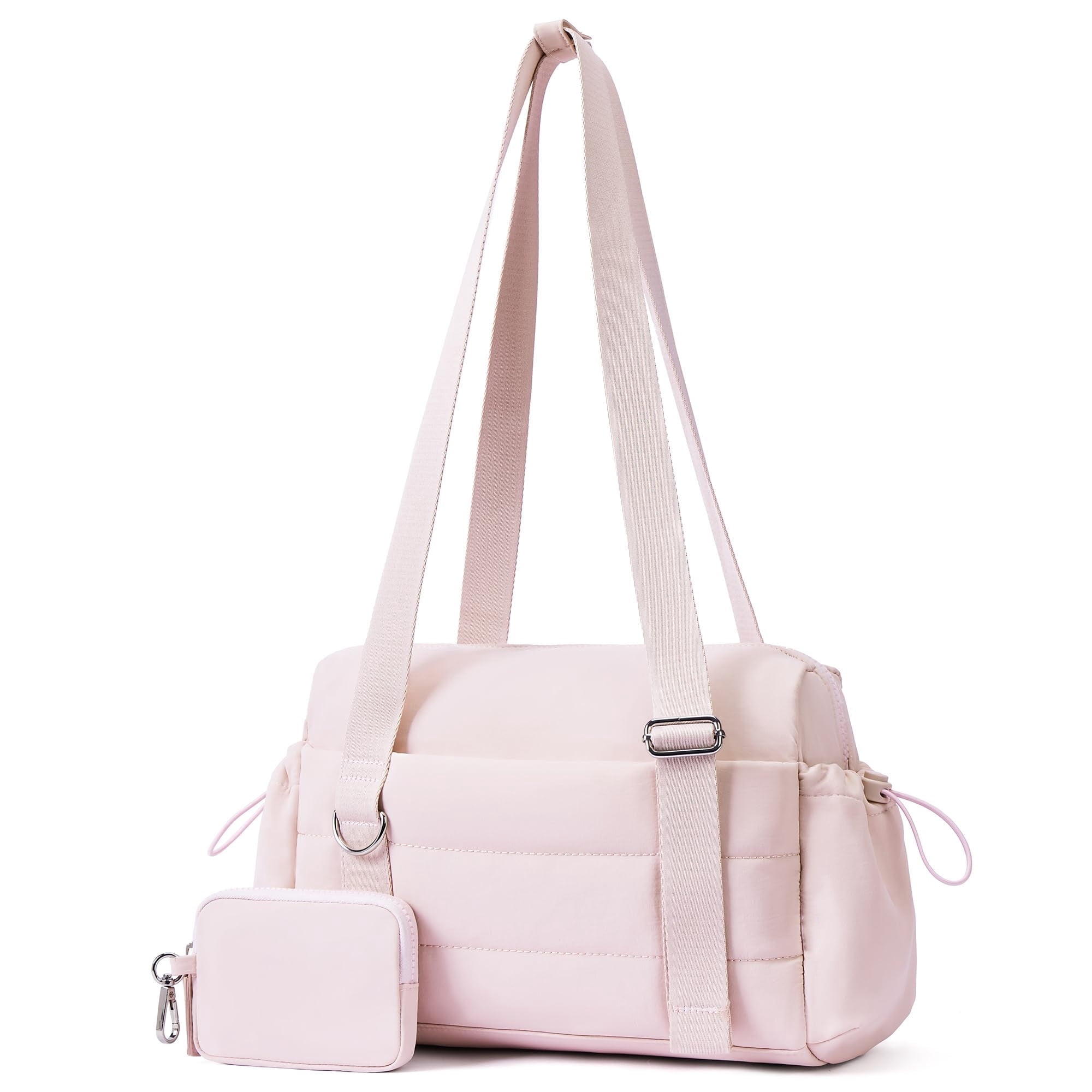 XINLANER Mini Gym Bag for Women, Small Gym Tote Bag Puffy Quilted Sports Duffel Bag with Wet Compartment and Coin Purse Duffel Bags Dance Yoga Workout Bag