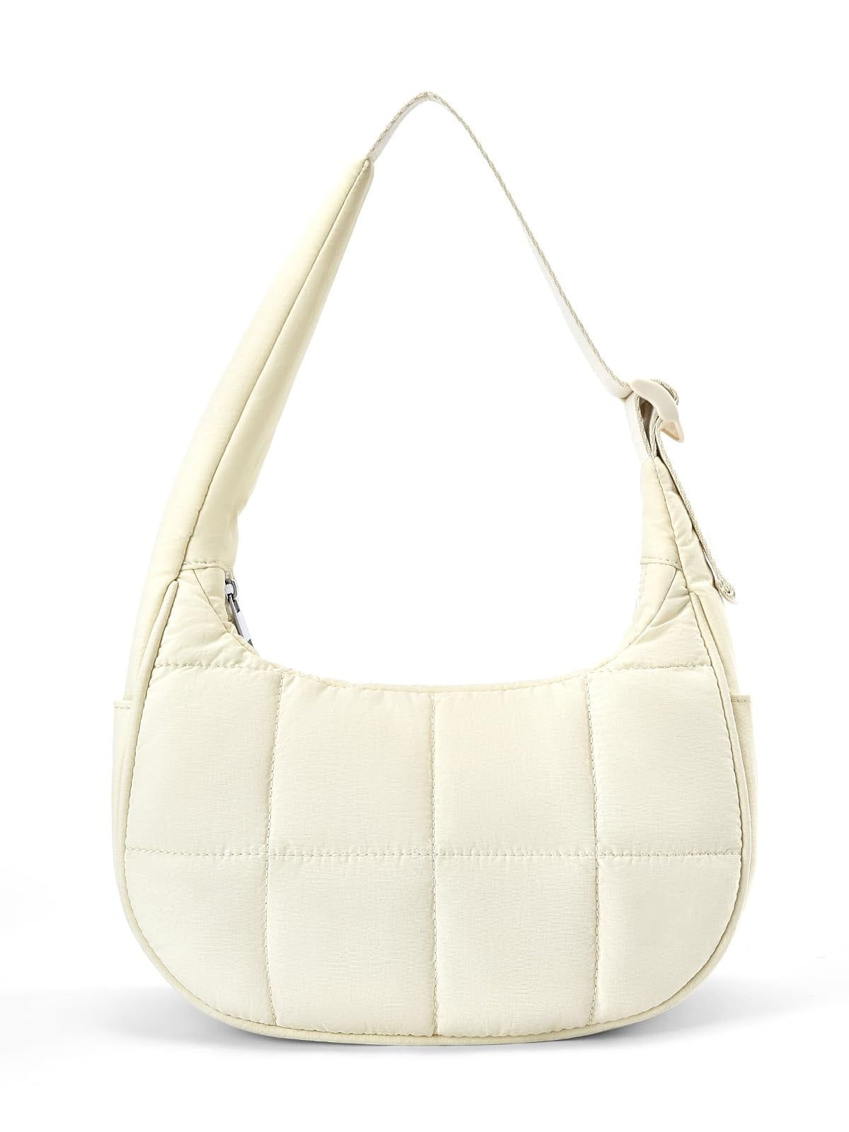 XINLANER Small Crescent Puffer Purse Shoulder Bag for Women Nylon Quilted Purses Bag Adjustable Shoulder Strap Puffy bag