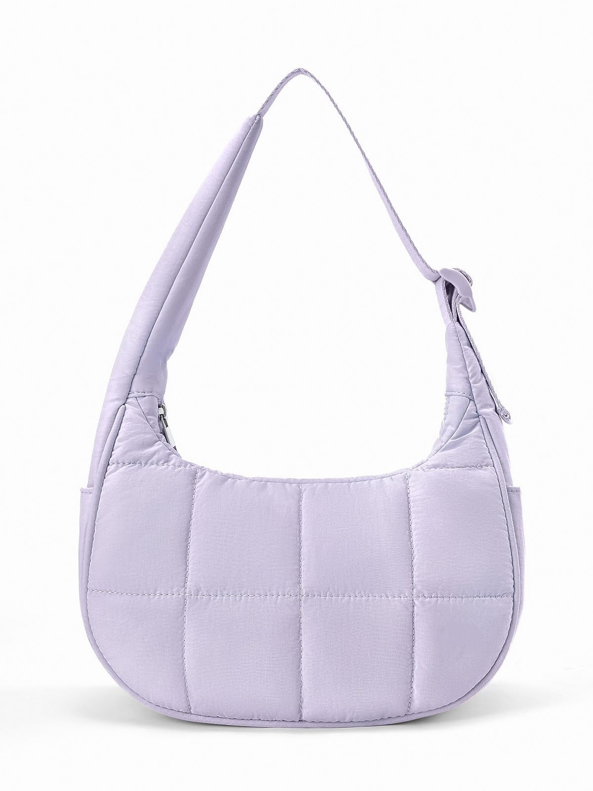 XINLANER Small Crescent Puffer Purse Shoulder Bag for Women Nylon Quilted Purses Bag Adjustable Shoulder Strap Puffy bag