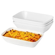 XINLTC 13.5oz Ceramic Baking Dish 4 Pack, 7 4.3x1.5 Inch Rectangle Baking Dish Individual Portion Baking Pan for Oven Microwave Air Fryer Toaster Oven, Porcelain Oval Ramekins Oven Safe