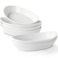 thumbnail image 1 of XINLTC Au Gratin Baking Dishes for Oven Safe, Porcelain Mini Casserole Dish Set of 6, 10oz Individual Ceramic Small Baking Dish for Single Serving, Banana Split Bowls, 7.6x4.4in, White, 1 of 5