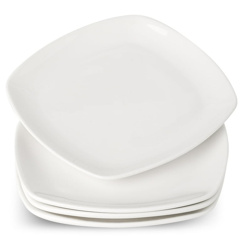 XINLTC Pack Ceramic Appetizer Plates, inch White Square