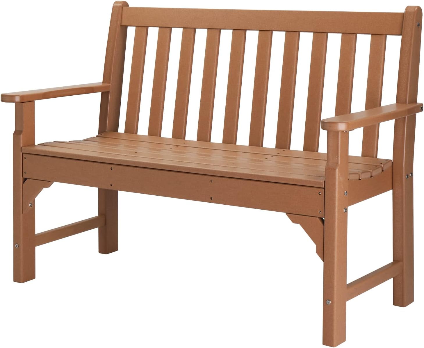 XINMEI Outdoor Bench Garden Bench Waterproof HDPE Porch Bench, Poly