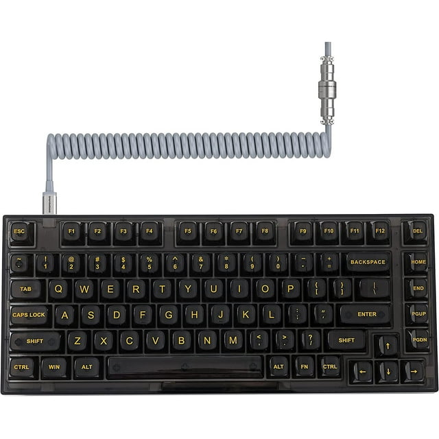 XINMENG X75 82 Key Hot Swappable Mechanical Keyboard with Transparent Keycaps, Gasket Mount 75 Keyboard, RGB Backlit Custom Gaming Keyboard for Windows/Mac (Crystal White Switch, Wired-Black)